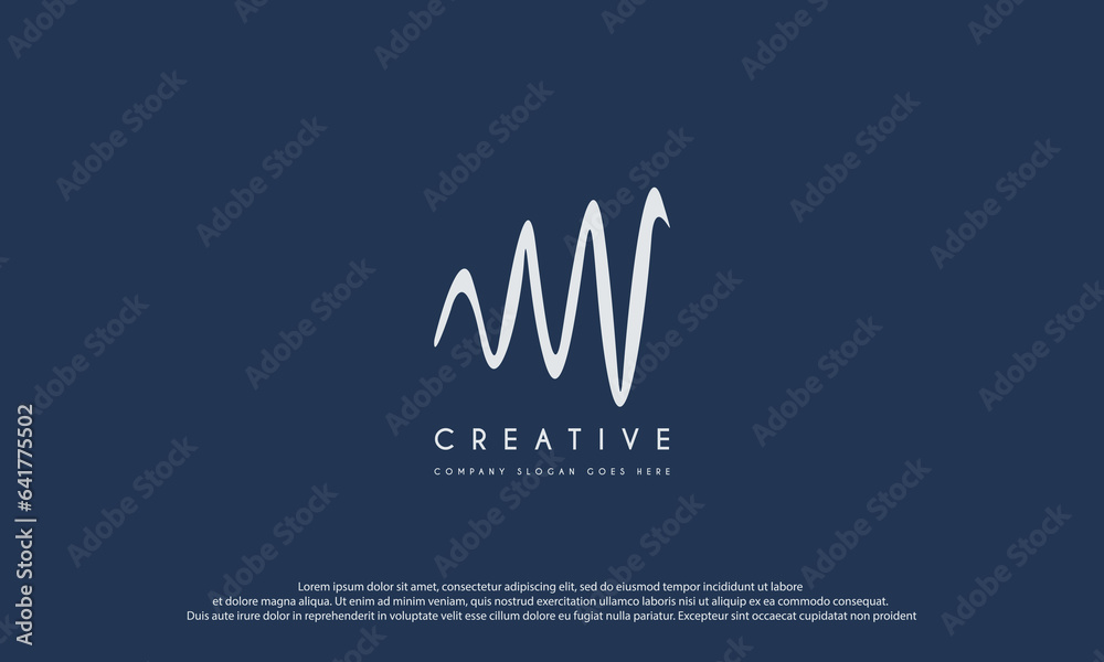 Letter M sound wave logo design vector inspiration