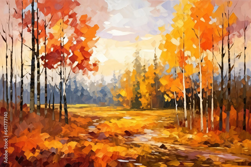 autumn in the forest painting