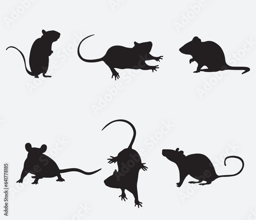 Rat and mouse collection - vector silhouette