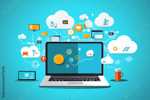 Wallpaper Mural cloud computing concept Torontodigital.ca