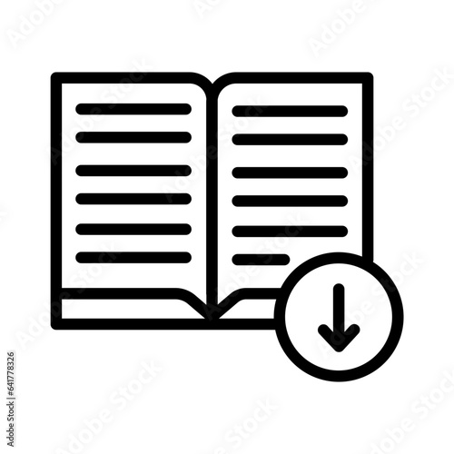 Book Down Read Outline Icon