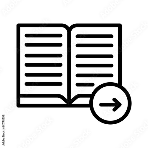 Arrow Book Right Outline Icon