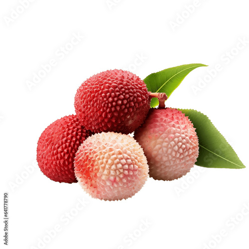 lychee fruit on isolated background. Generative AI