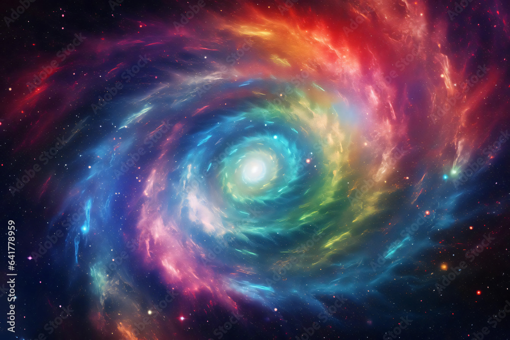 abstract background with colorful spiral stars 