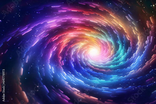 abstract background with colorful spiral galaxy in space