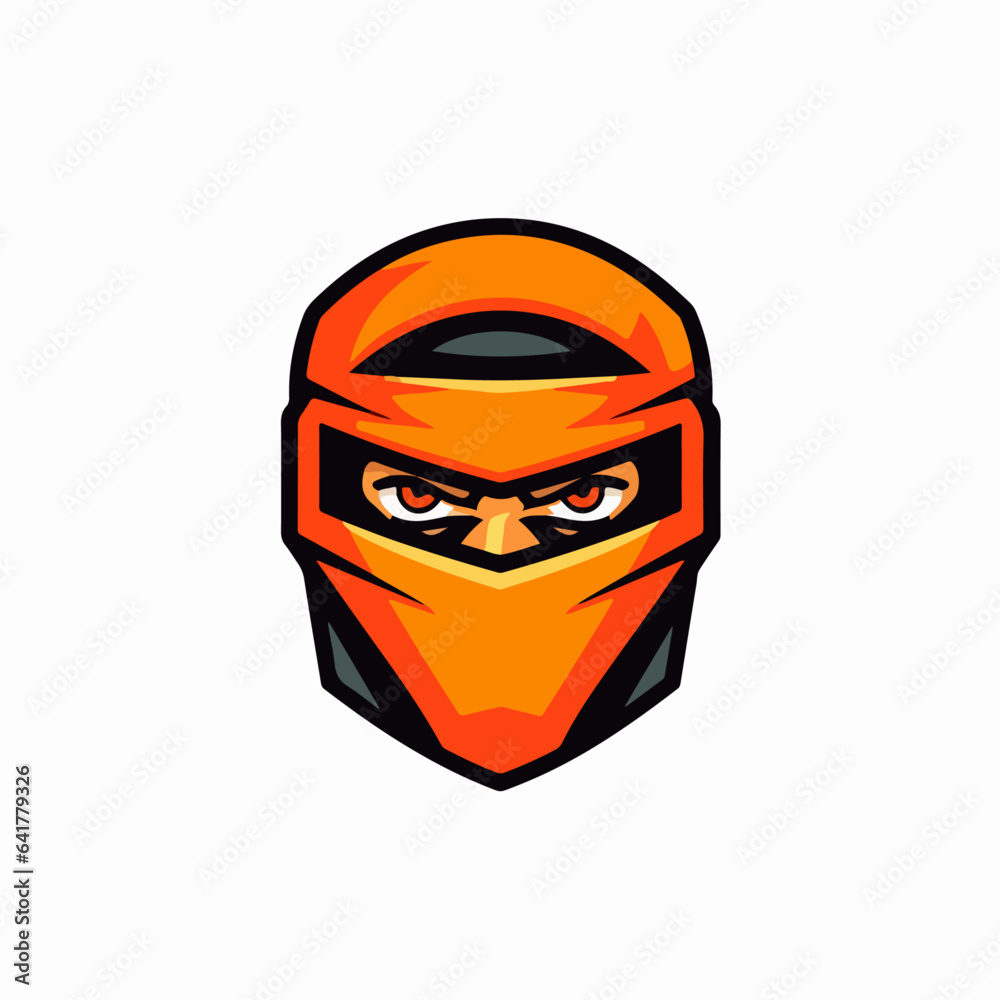 Ninja head character logo symbol vector