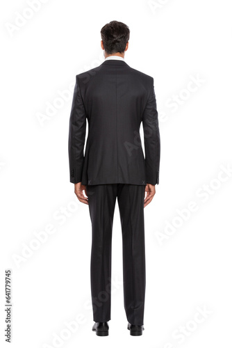 A handsome man in a blazer suit posing for a clothing band on a white background.