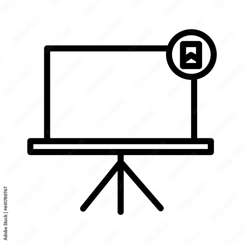 Fototapeta premium Picture Board School Outline Icon