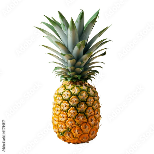 Juicy Isolation Pineapple on Isolated Background. Generative AI