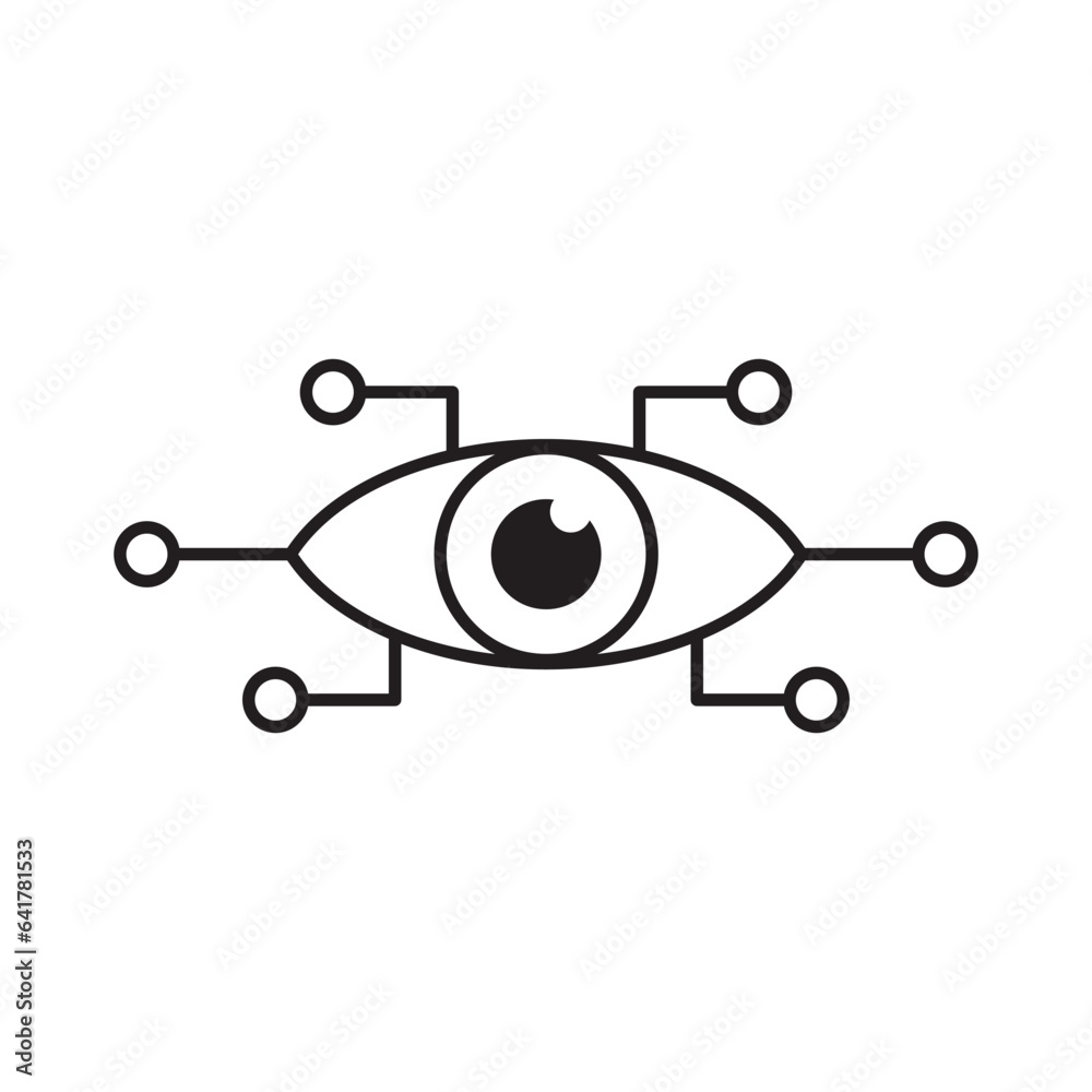 Bionic eye icon on white background from artificial intellegence and future technology collection. Bionic eye icon on white background from artificial intellegence and future technology collection.