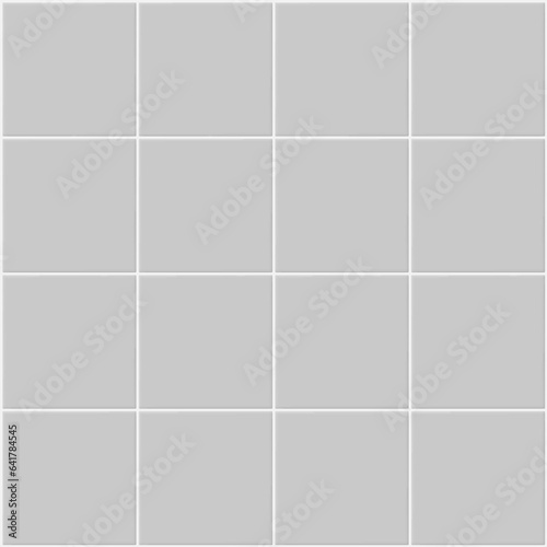Seamless texture pattern of gray tile floor or wall. Look new clean surface in top view for background. Decorative finishing material for bathroom, kitchen or laundry room. Vector illustration design.