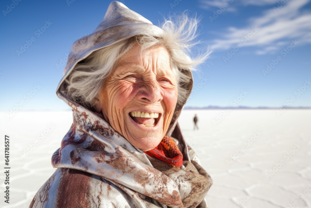 Medium shot portrait photography of a happy mature woman wearing a