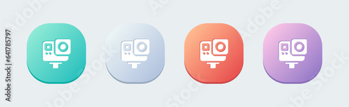 Action cam solid icon in flat design style. Sport camera signs vector illustration.