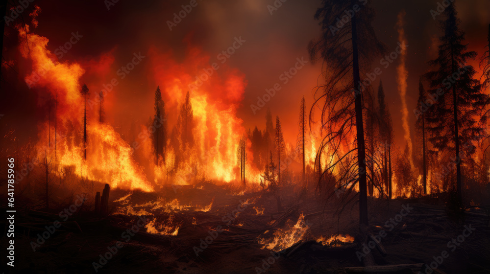 Fire in the woods Fire in the woods
