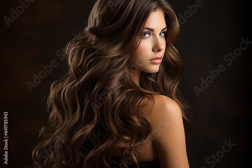 A young woman with beautiful hair, generative AI