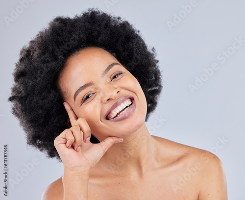 Φωτογραφία Skincare, beauty and portrait of woman in studio for wellness, beauty products and cosmetics