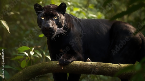 portrait of a Panther in the jungle