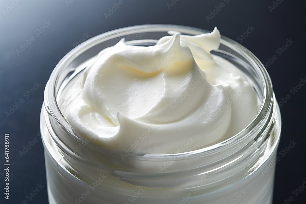 Close-Up of Refreshing Cold Cream in Jar Close-Up of Refreshing Cold Cream in Jar