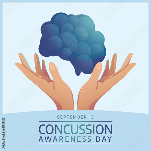 National Concussion Awareness Day design template good for celebration usage. flat ribbon vector design template. vector eps 10. flat design.