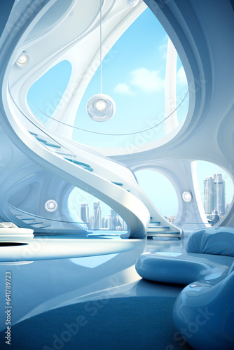 Three dimensional futuristic interior design