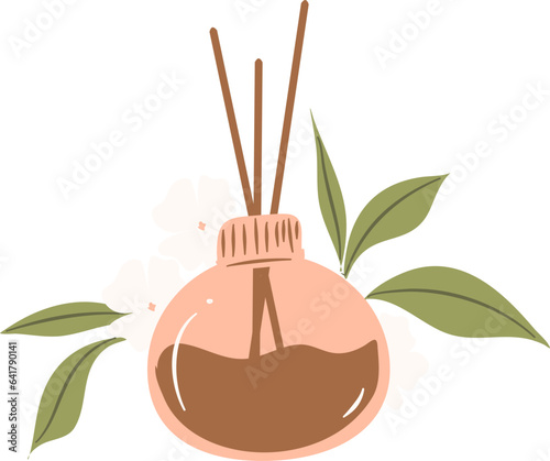 Aromatherapy diffuser, reed diffuser, spa clipart, home decoration 