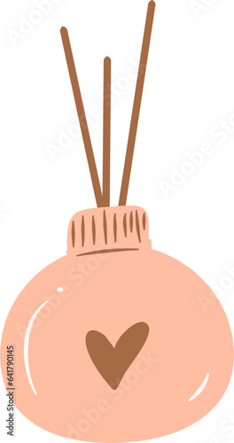 Aromatherapy diffuser, reed diffuser, spa clipart, home decoration 