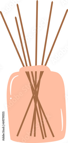 Aromatherapy diffuser, reed diffuser, spa clipart, home decoration 