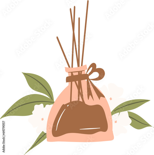 Aromatherapy diffuser, reed diffuser, spa clipart, home decoration 