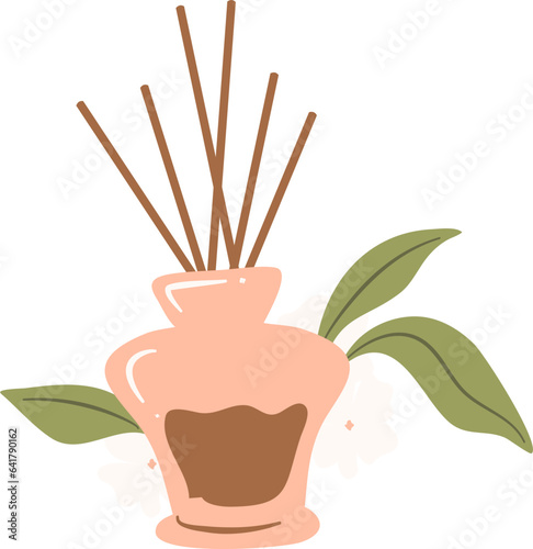 Aromatherapy diffuser, reed diffuser, spa clipart, home decoration 
