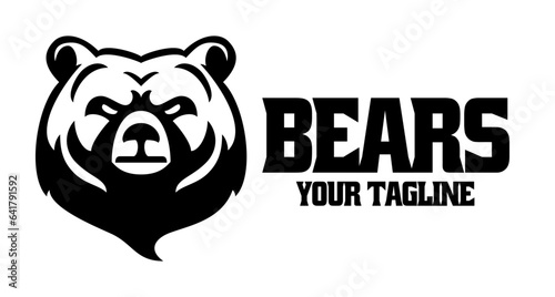 Modern bear illustration mascot for logo template