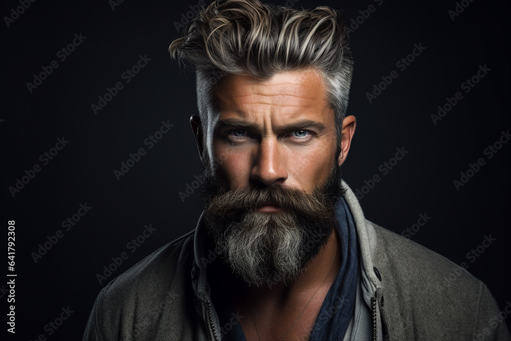 Generative ai collage photo of model man pop star with perfect hairstyle using new modern gel Generative ai collage photo of model man pop star with perfect hairstyle using new modern gel