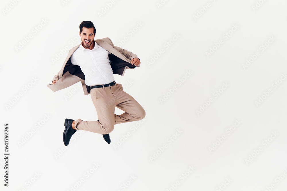 running man businessman happy beige smile winner victory business suit smiling background running man businessman happy beige smile winner victory business suit smiling background