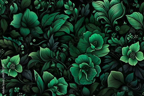 whimsical gothic boho floral pattern | Generative AI © Kay