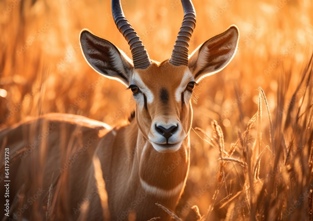 Fototapeta premium Antelopes a polyphyletic group of herbivorous African and Asian animal