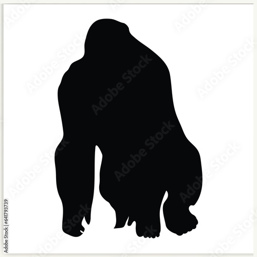 Gorilla silhouette icon illustration template for many purposes Vector. photo