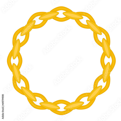 Golden chain luxury jewelry round frame