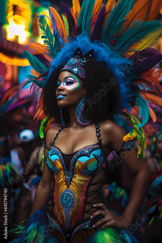 Beautiful black goddess of Rio de Janeiro carnival