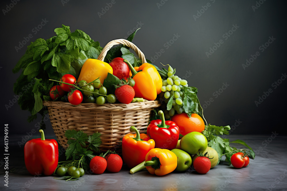 Vibrant Freshness: Assortment of Fruits and Vegetables