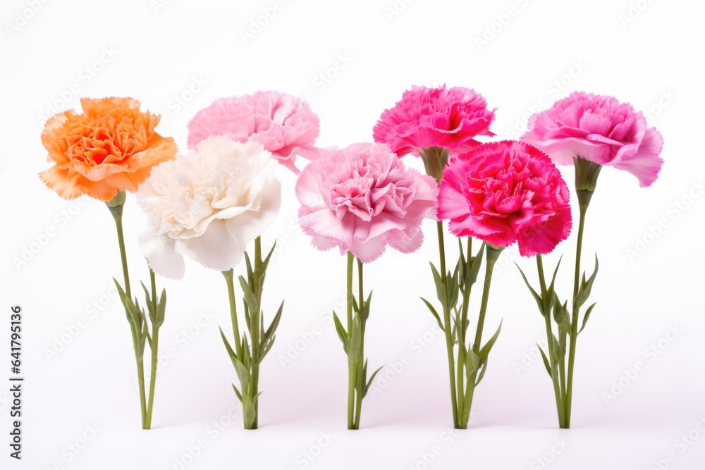 Carnation flowers isolated on a white background