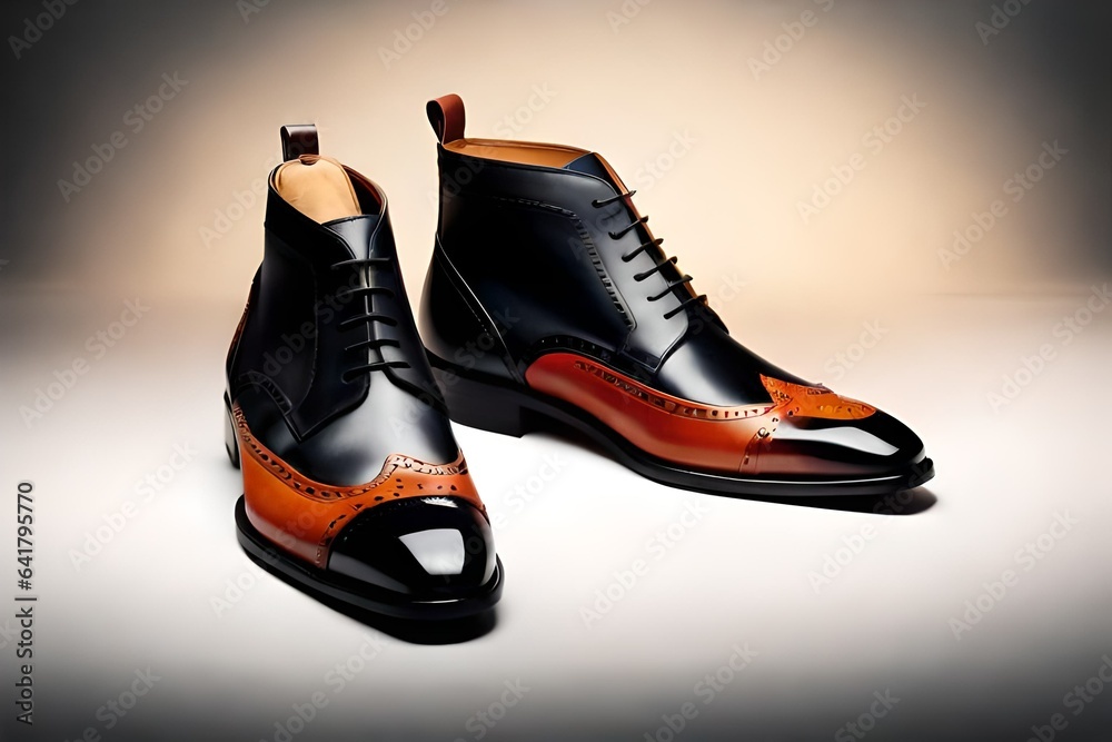 custom made wallpaper toronto digitalBlack and orange designer suede ankle strap shoes on a white background