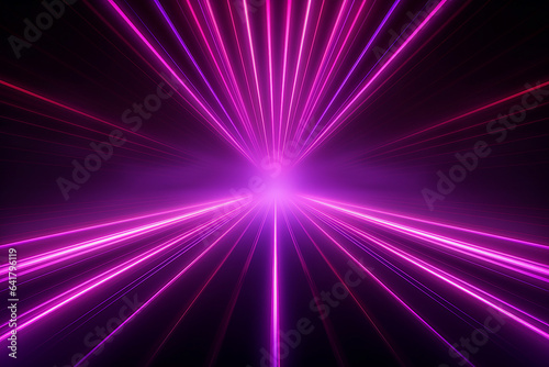 Generative ai collage image picture of neon illuminated lines for futuristic disco party