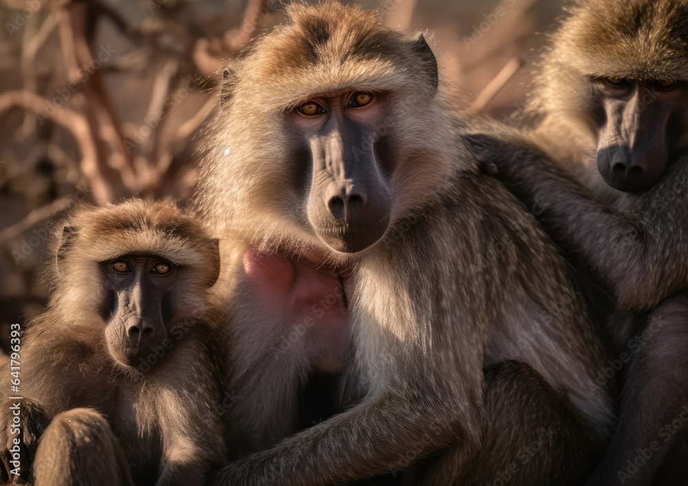 Baboons are large and powerfully built monkeys Baboons are large and powerfully built monkeys