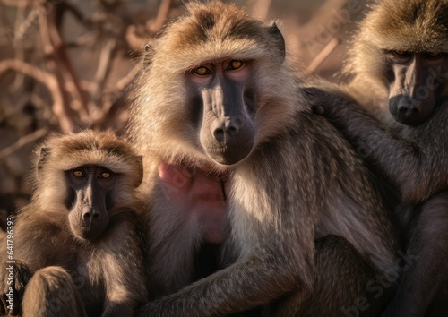 Baboons are large and powerfully built monkeys © Sascha