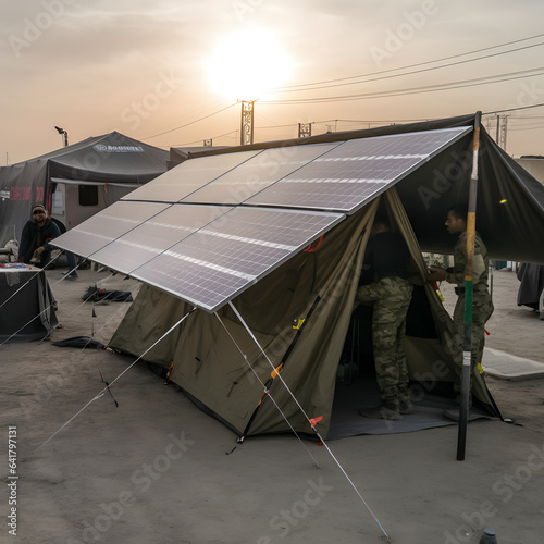 Utilize portable solar panels to provide essential power during disaster relief efforts, immediate energy sources for medical facilities, communication centers, emergency shelters. AI Generated