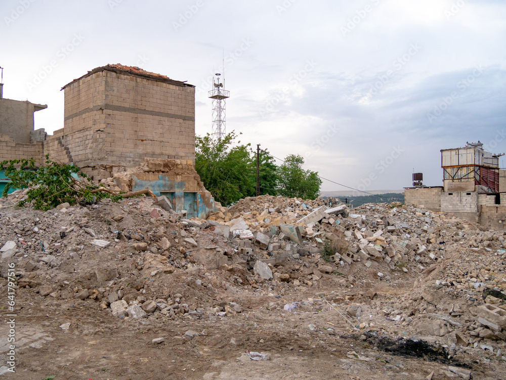 Destruction caused by the 2023 Turkey-Syria Earthquake in Gaziantep's Old Town - Landscape Shot 2