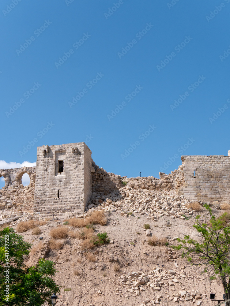 Partially destroyed section of the Gaziantep Castle in June 2023