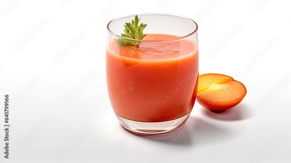 Tomato juice, Fresh tomato juice isolated on white background. Generative Ai Tomato juice, Fresh tomato juice isolated on white background. Generative Ai