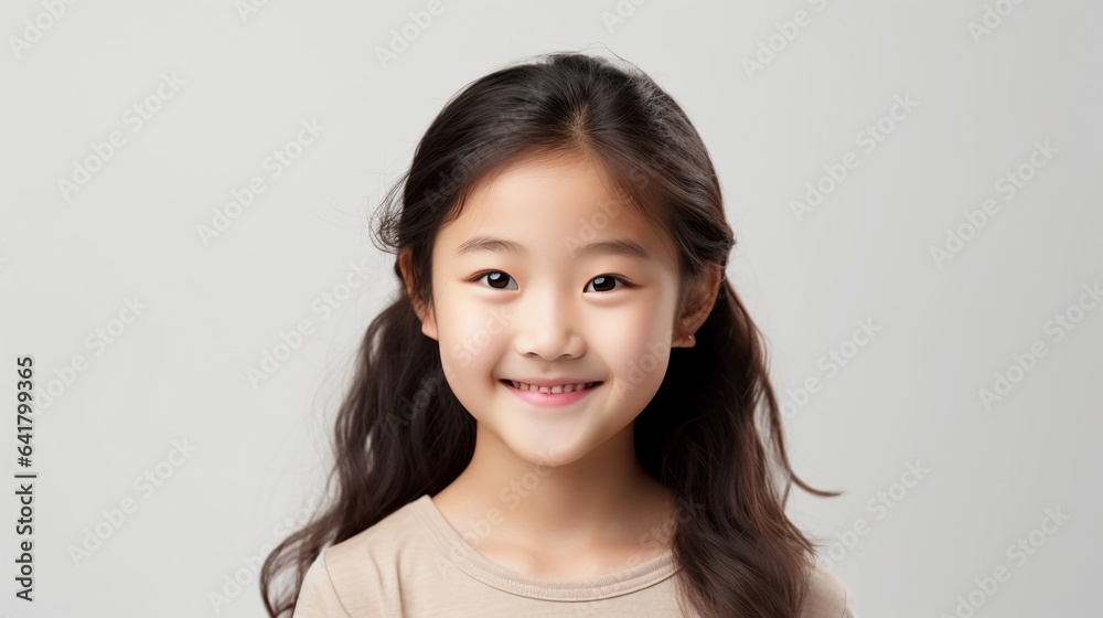 Asian smiling little girl portrait isolated on white Asian smiling little girl portrait isolated on white