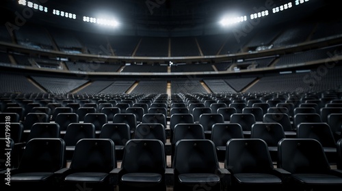 Canvastavla Seats of black tribune on sport stadium