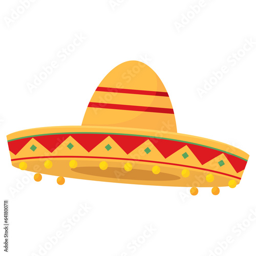 Isolated colored traditional mexican hat Vector